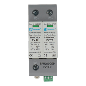 Warystorowy ogranicznik przepięć do instalacji fotowoltaicznych PV 2P, 1000V DC,  typ 2 (klasa C)  - Poglądowe zdjęcie